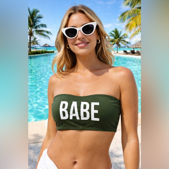 David's Bridal Other - David's Bridal Women's Swim BABE Strapless Bikini Top in Green - Size Large